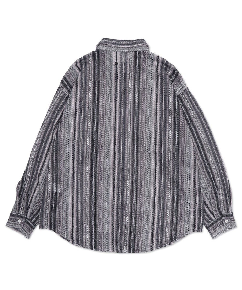 WEGO ストライプメッシュBIGシャツ（LS） 