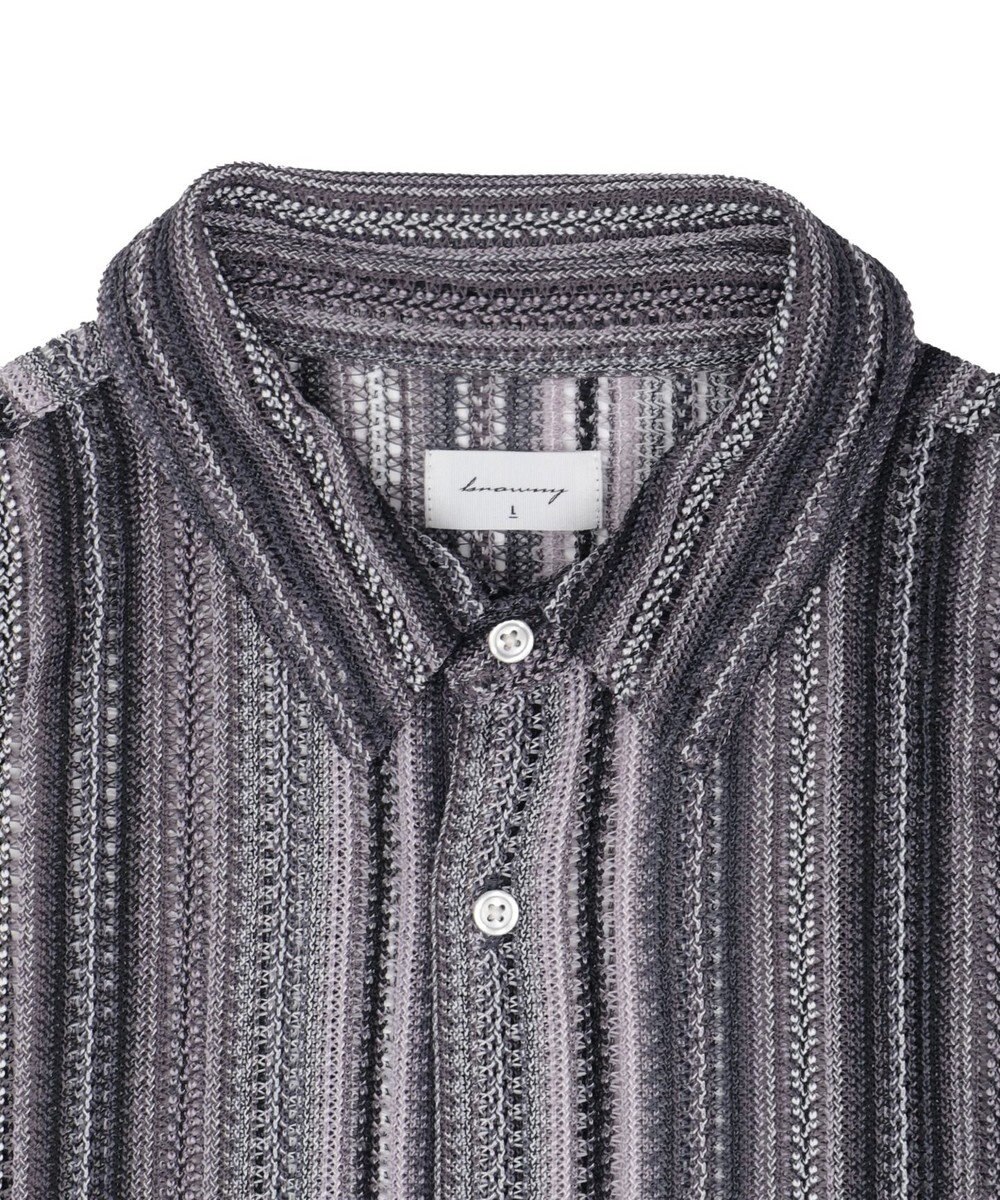 WEGO ストライプメッシュBIGシャツ（LS） 