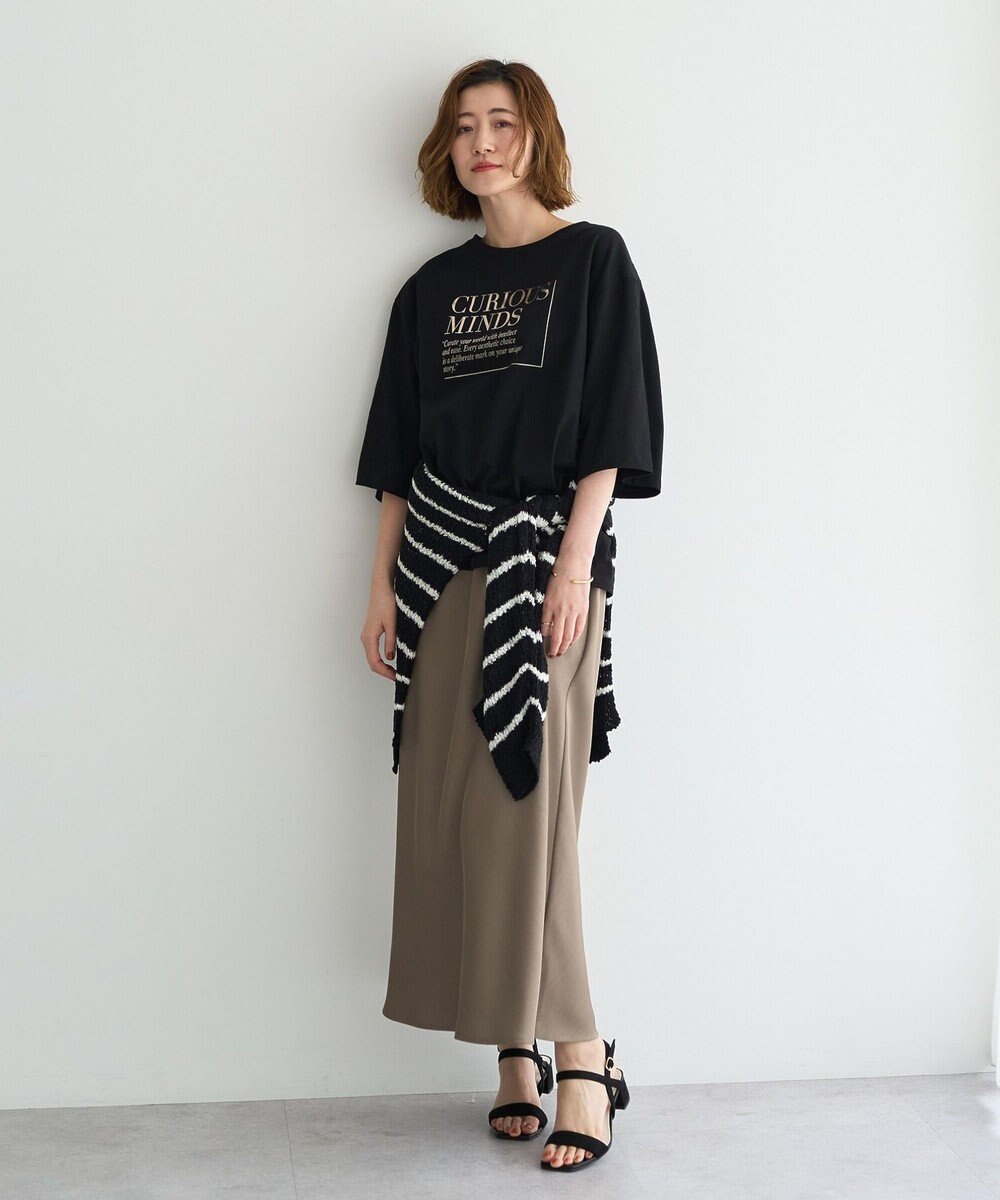 YECCA VECCA 【UVカット】ワイドスリーブ箔プリントTee 