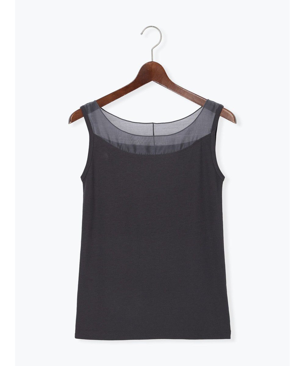Te chichi 【接触冷感】シアー切替スクエアネックタンクトップ 