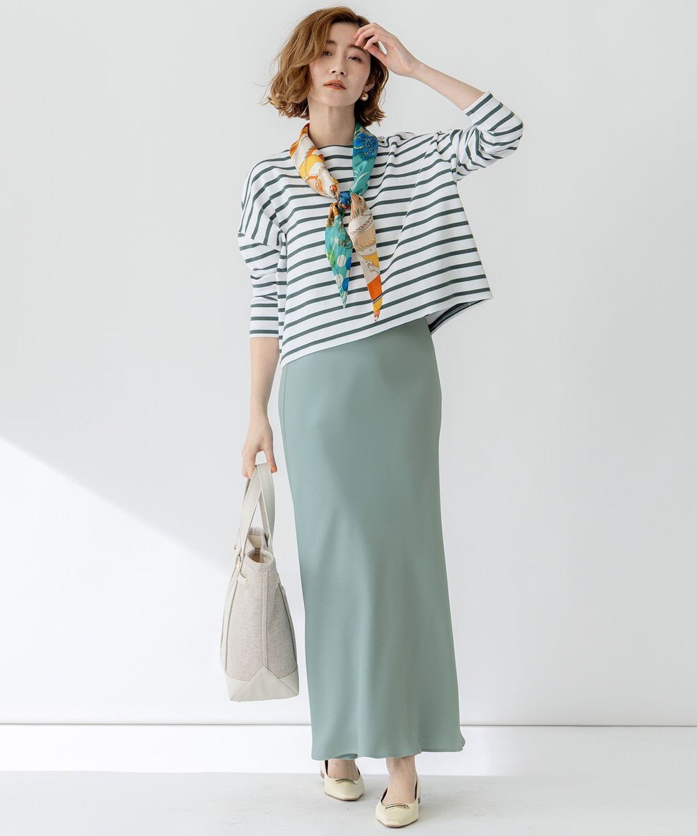 23区 【吸水速乾/防シワ】ジョーゼットサテン ナロー スカート 