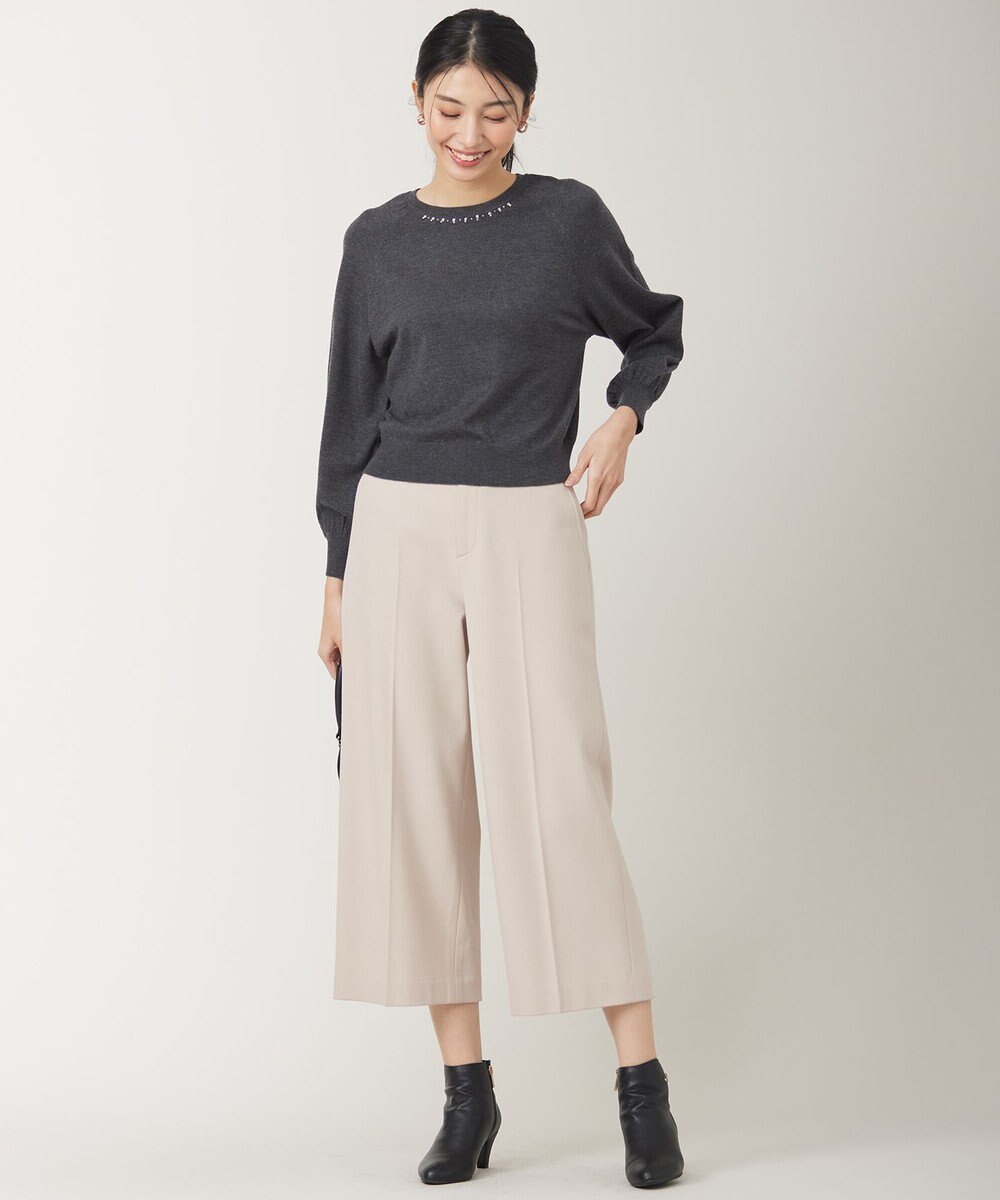 ANY SIS 【洗える】ウールブレンドプチジュエル調 ニット 