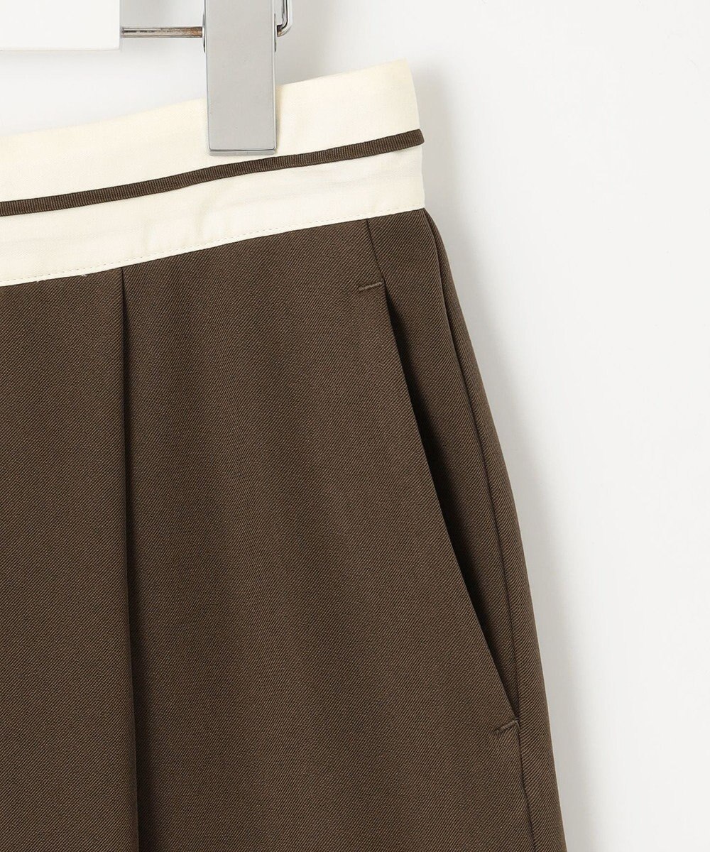 Feroux 【洗える】マーベルトデザイン セミワイドパンツ 