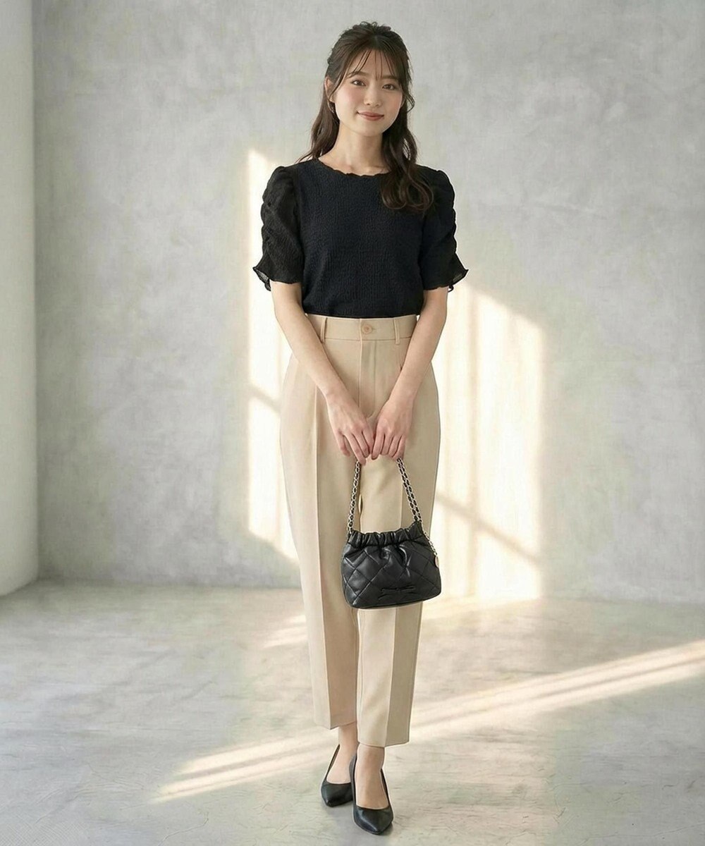 Feroux 【洗える】レーシージャガード カットソー 