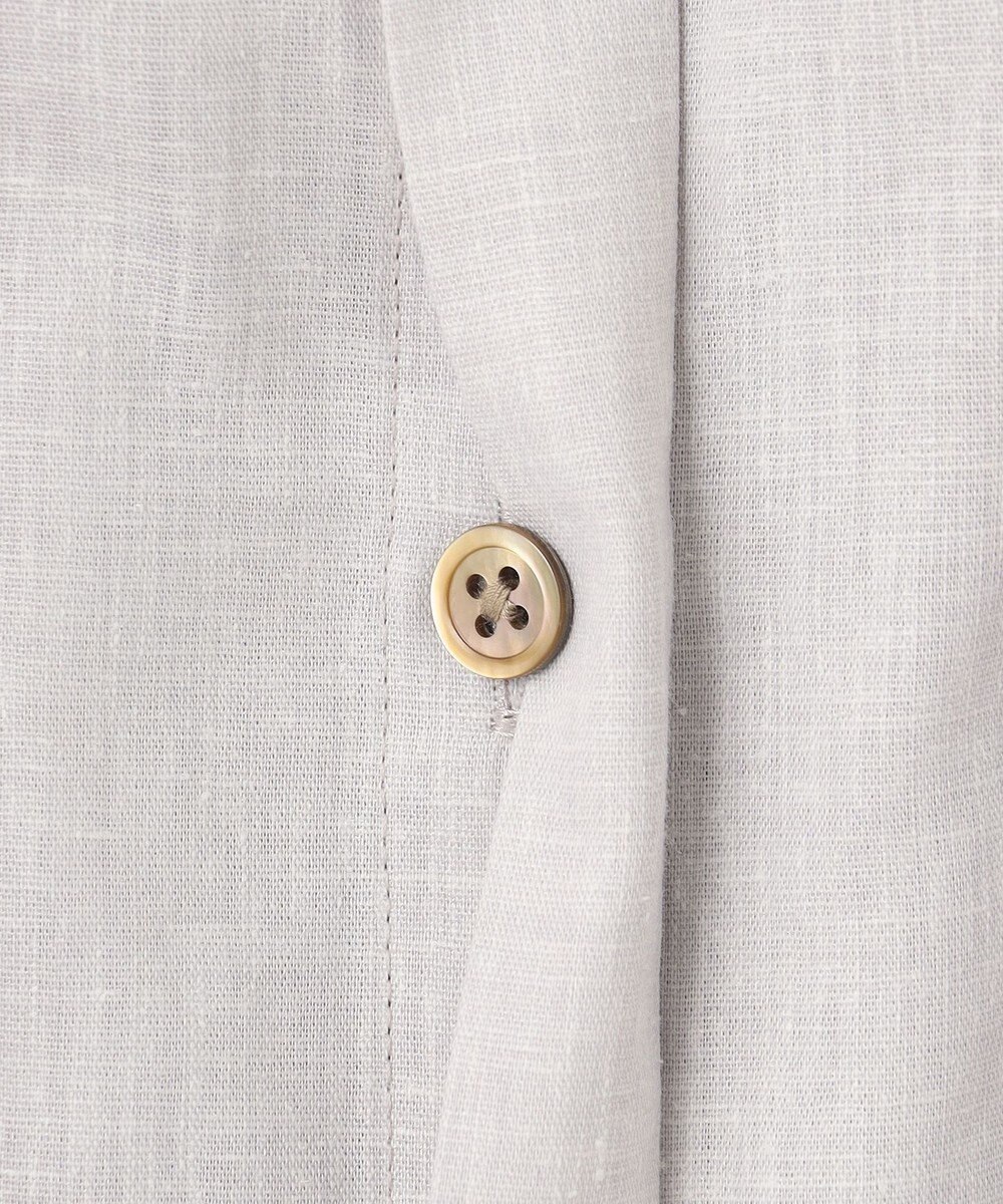 J.PRESS LADIES 【洗える・接触冷感・吸水速乾】麻SOLID バンドカラー シャツ ブラウス 