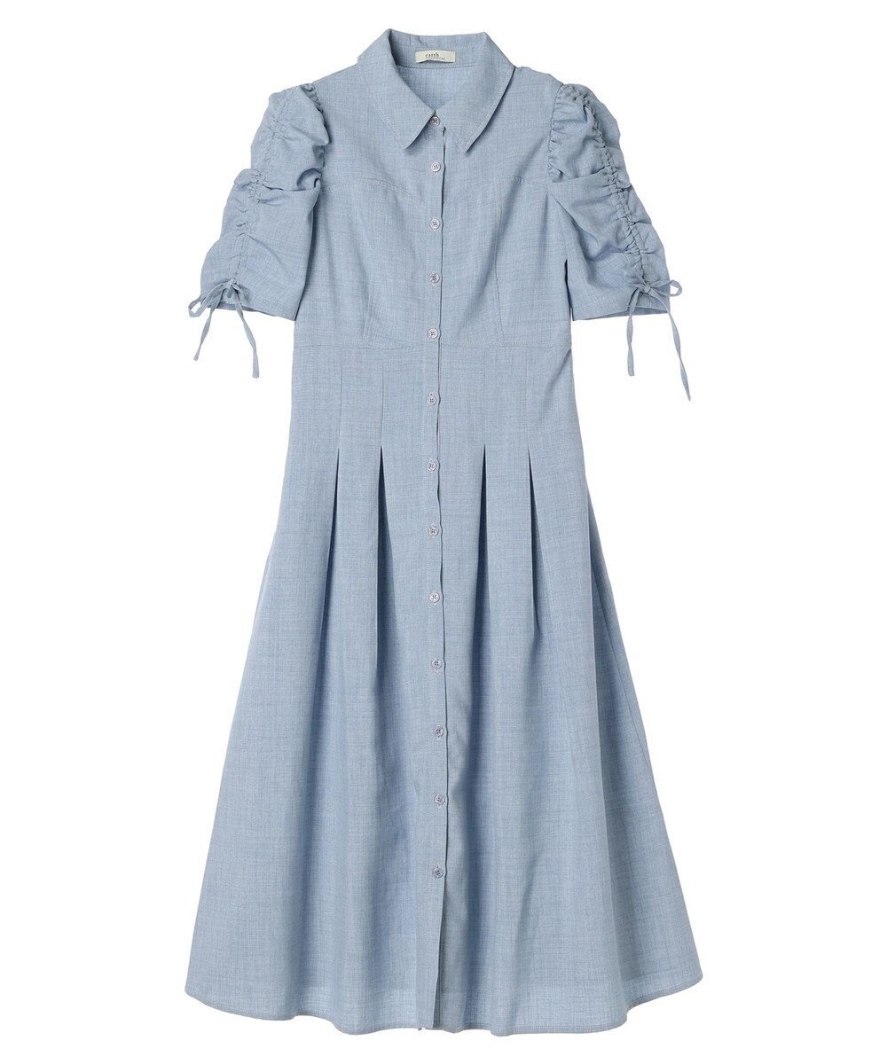 earth music&ecology 袖ドロストシャツワンピース 