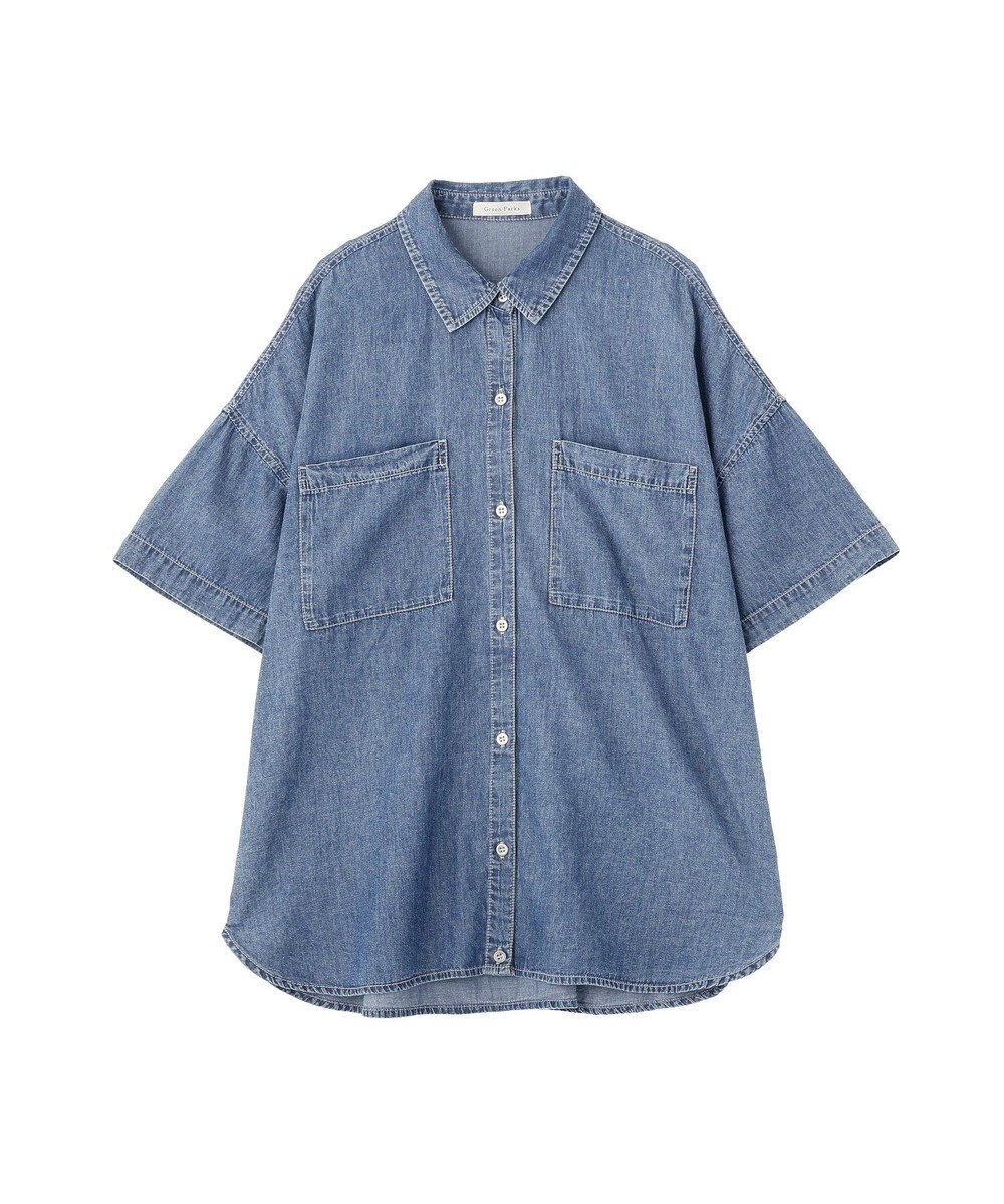 Green Parks 半袖シアーデニムシャツ 