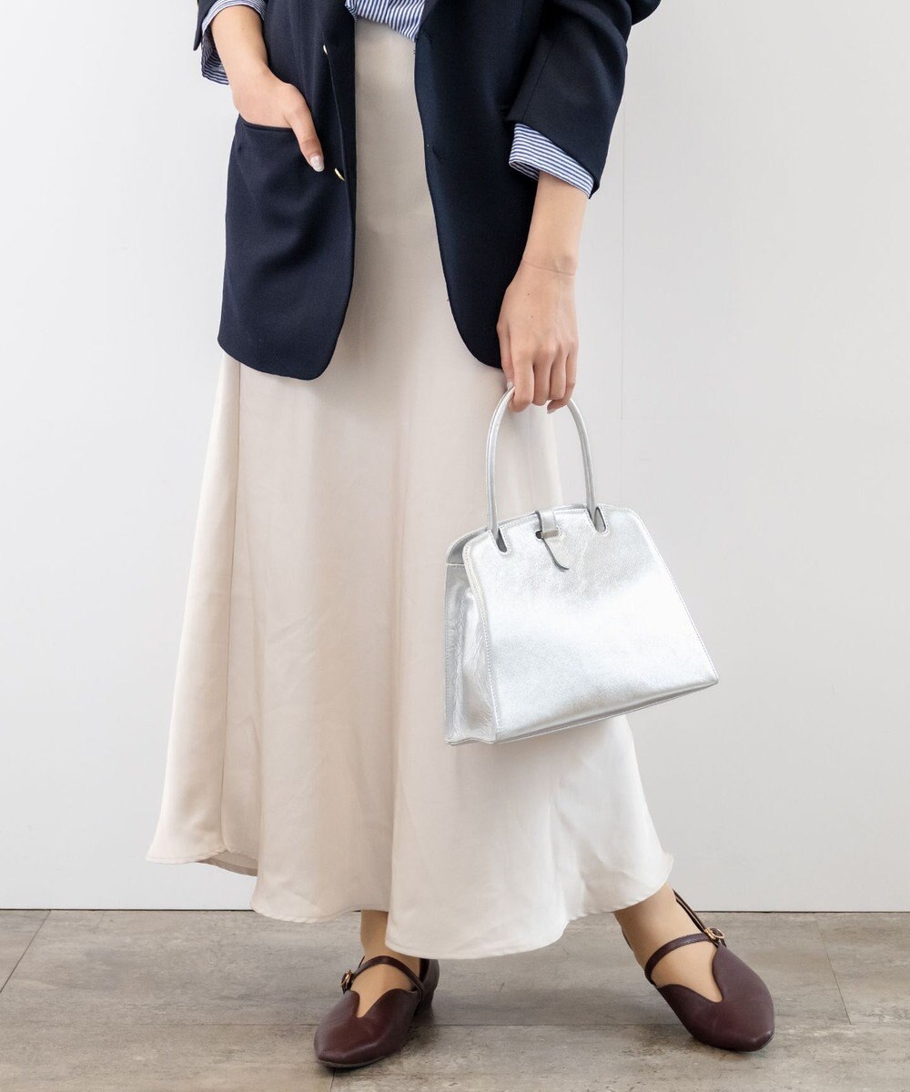 blancle メタリックレザー ワンハンドルフォーマルバッグ 