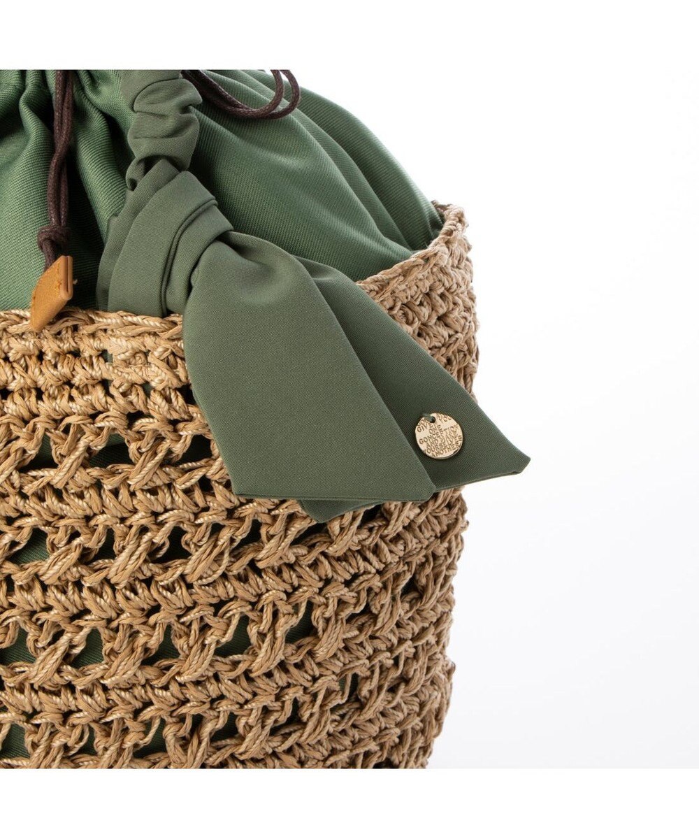 UNBILLION カシュカシュ cachecache / 下がりリボン柄編みトートバッグ 