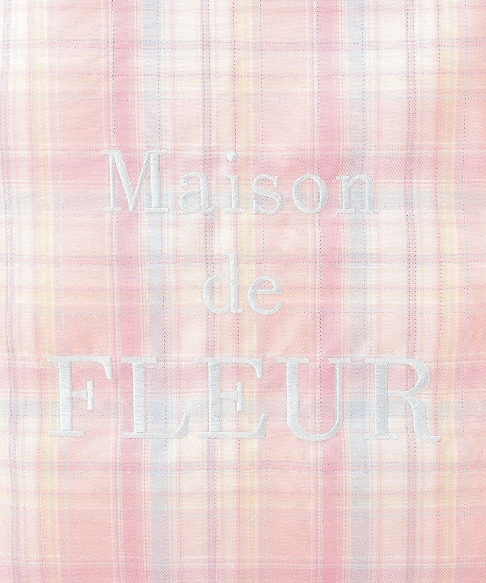 Maison de FLEUR ブランドロゴ刺繍チェックスクエアトート 
