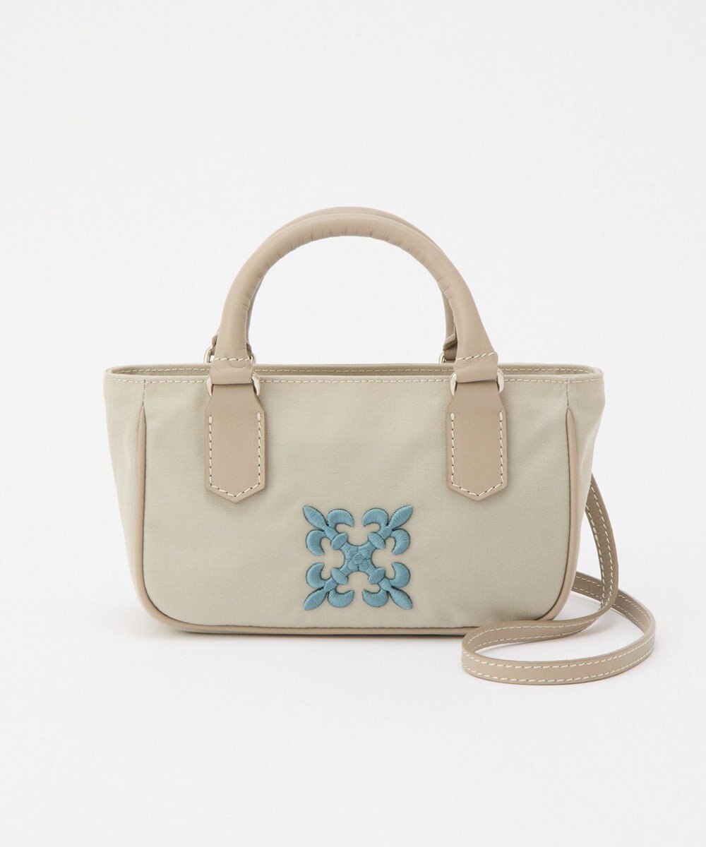 russet 《モノグラム刺繍》コーデュラナイロン2WAYミニショルダーバッグ（CE-1778） 