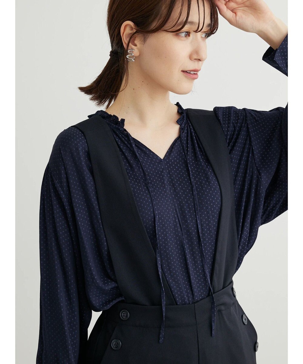 Green Parks とろみ衿フリルブラウス 