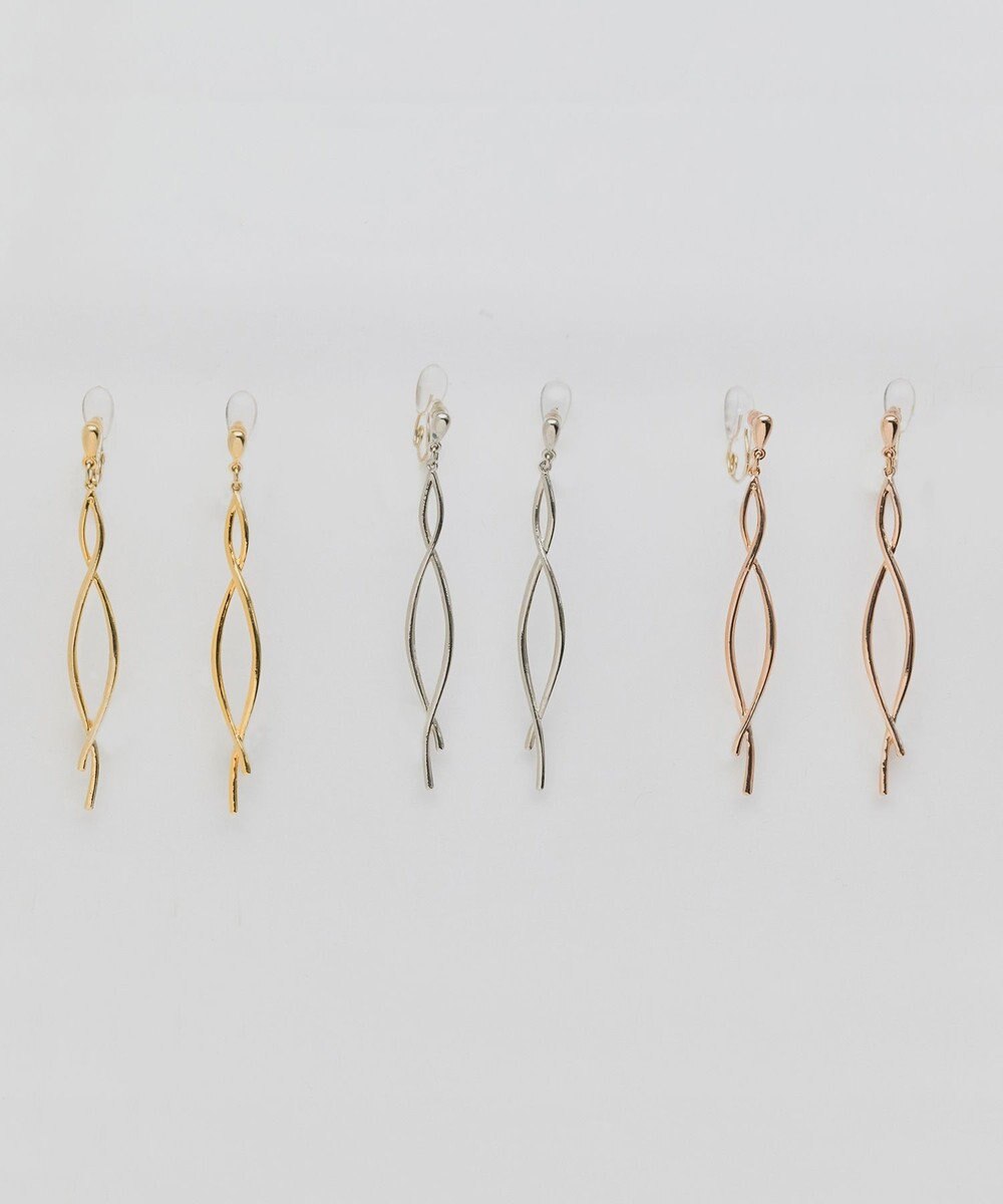 Phoebe 【痛くないシリーズ/金属アレルギー対応】スウィングクリスタルループフィットイヤリング　シャンパンゴールド 