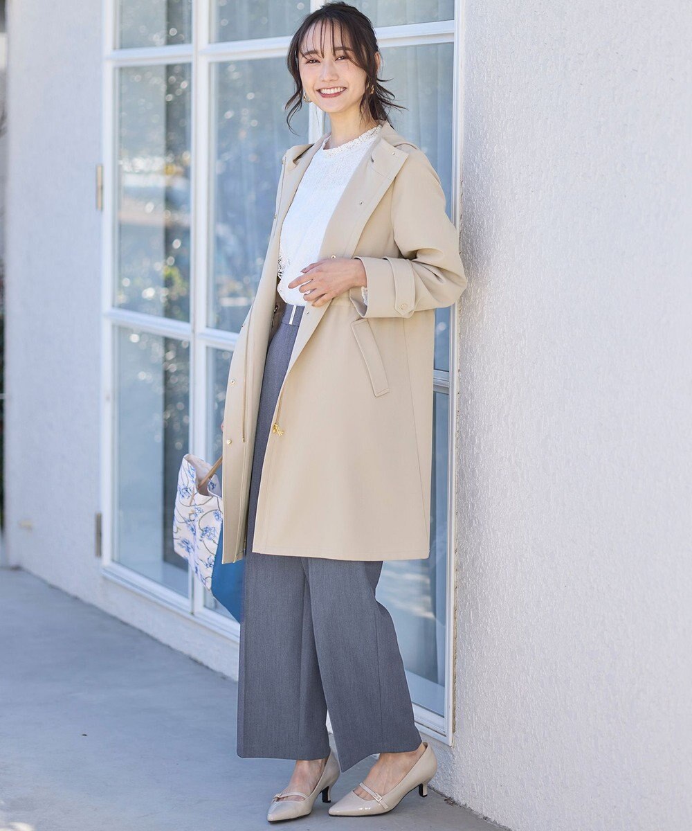 ANY SIS 【撥水・UVカット・洗える】フーデットロング コート 