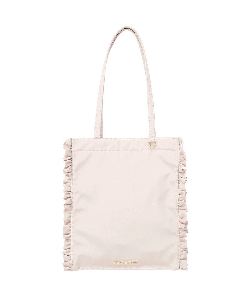 Maison de FLEUR 撥水加工フリルスクエアトートバッグ 