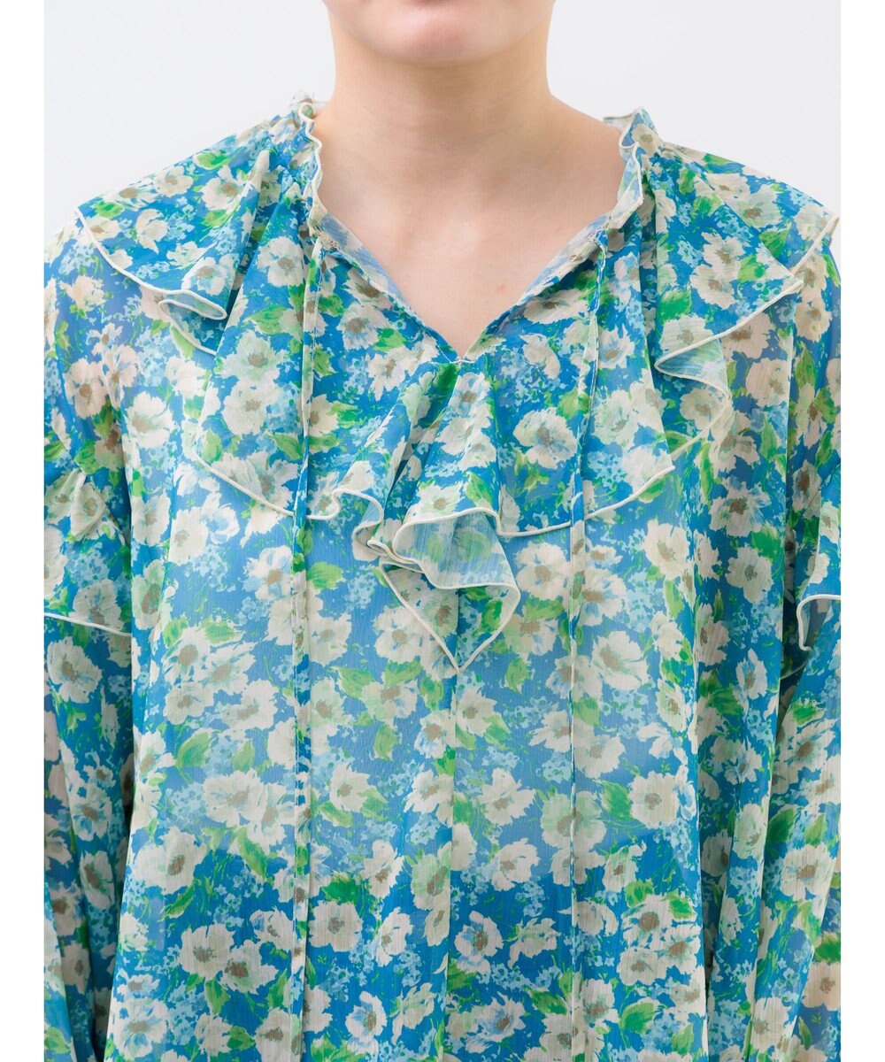 Te chichi フラワープリントフリルブラウス 