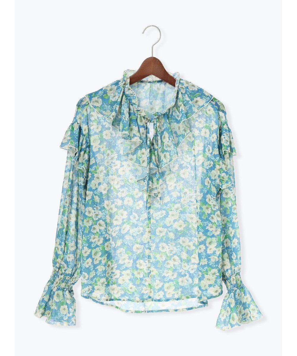 Te chichi フラワープリントフリルブラウス 