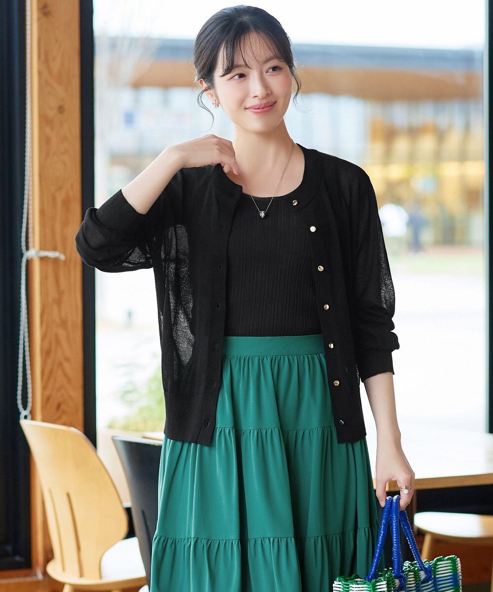 Tiaclasse 麻タッチカーディガン 