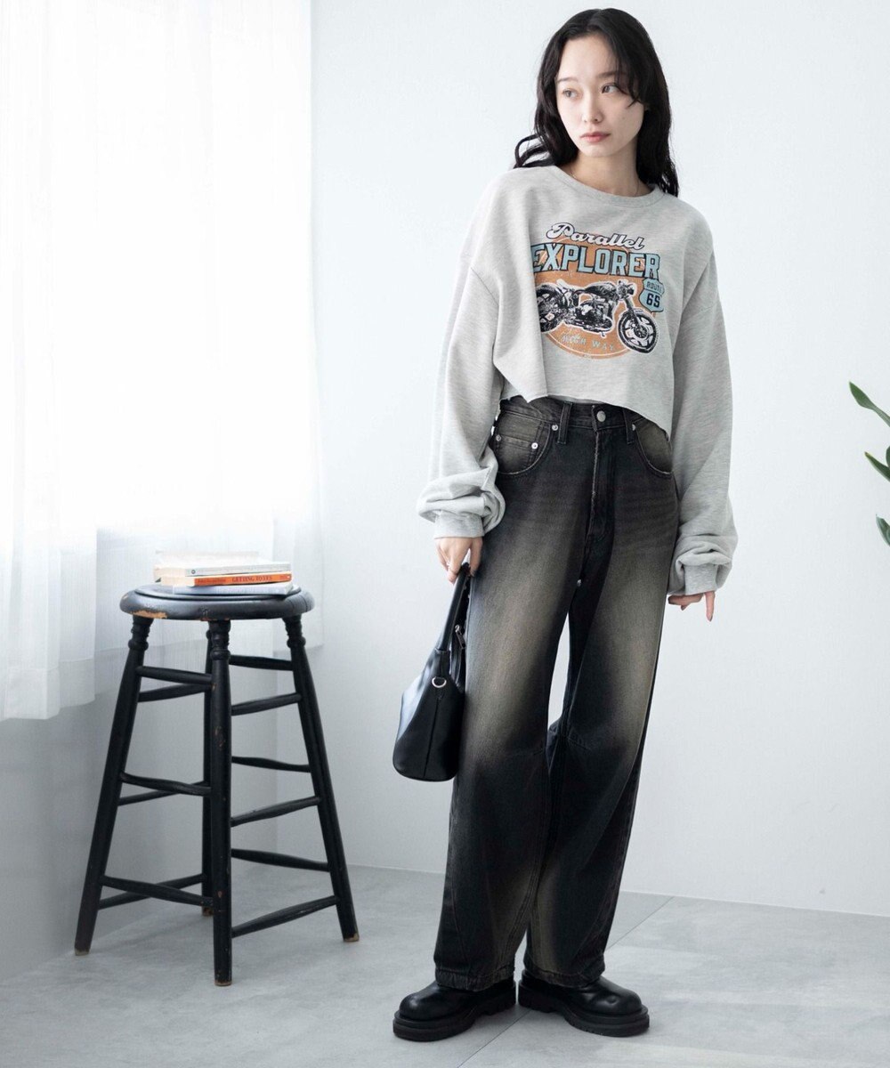 WEGO ヴィンテージライクショートスウェット 