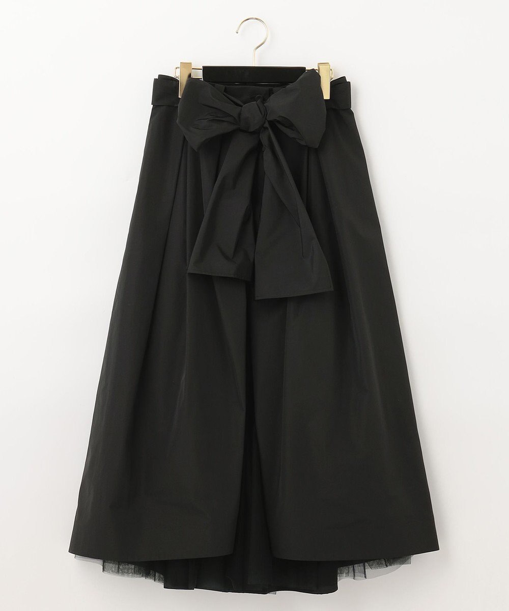 GRACE CONTINENTAL ブラックタフタオーバースカート 