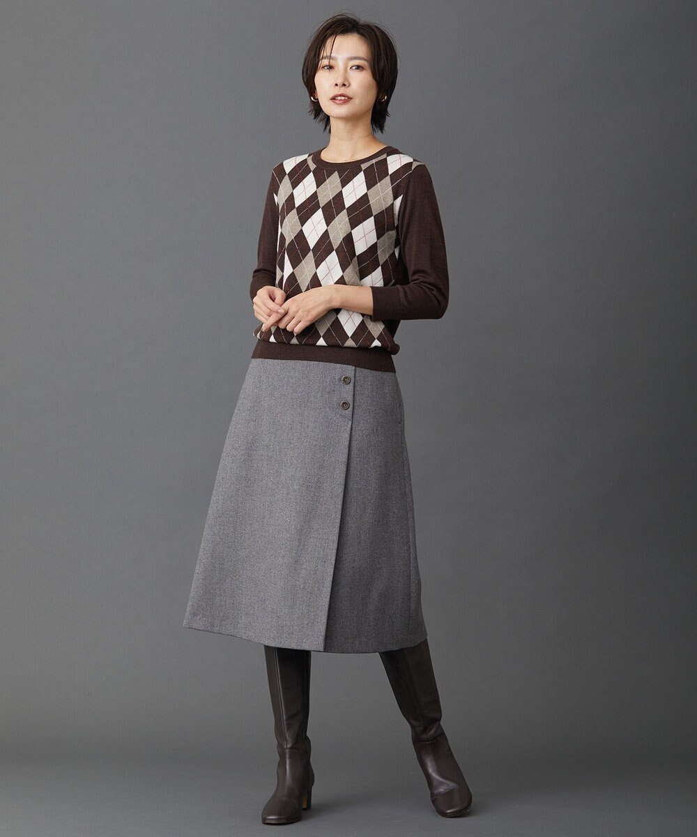 J.PRESS LADIES 【洗える】アーガイルツイン ニット 