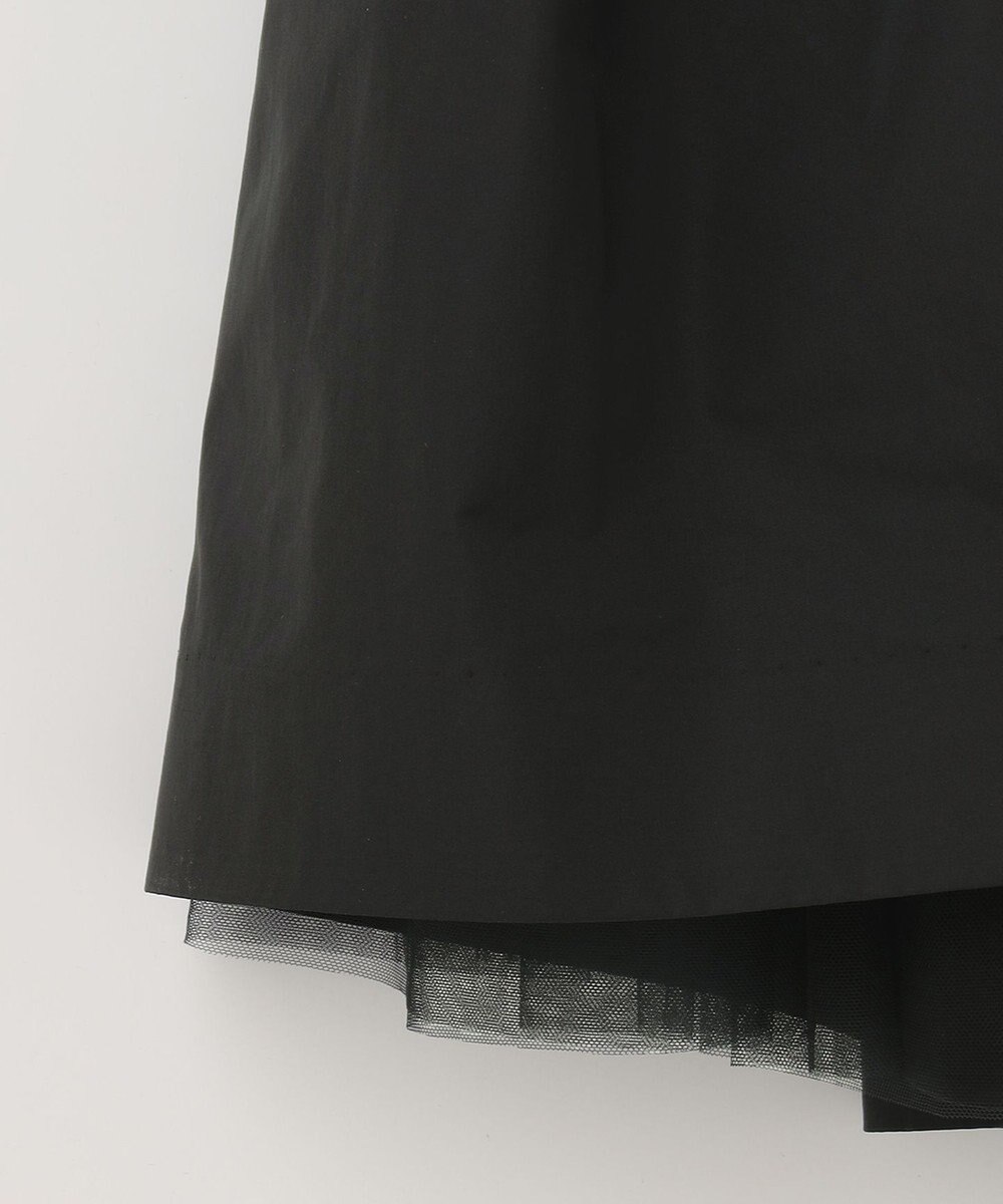 GRACE CONTINENTAL ブラックタフタオーバースカート 