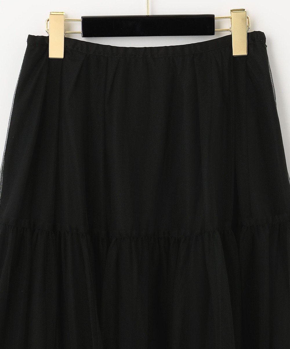 GRACE CONTINENTAL ブラックタフタオーバースカート 