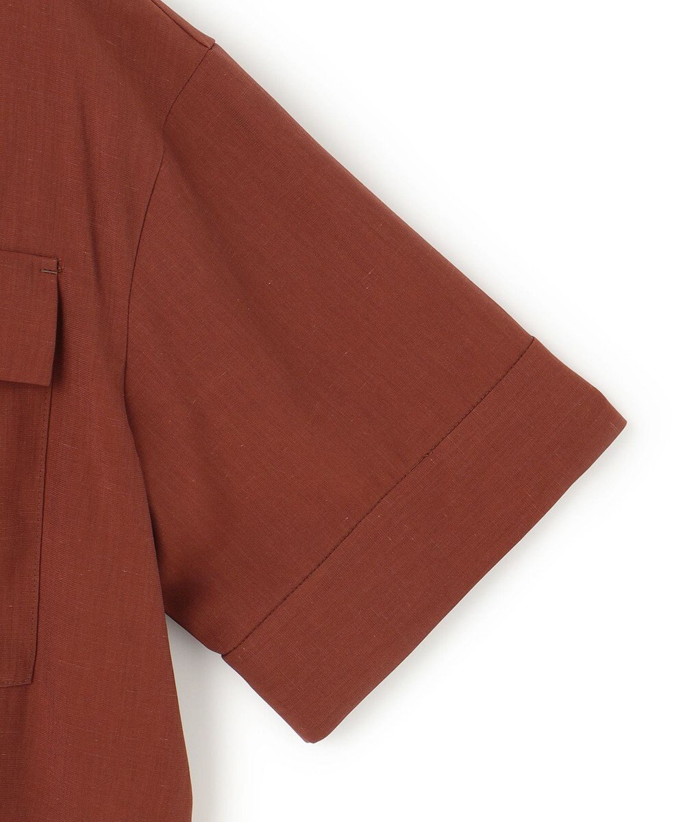 ICB 【洗える】T/Rドライリネン クロップドシャツ 