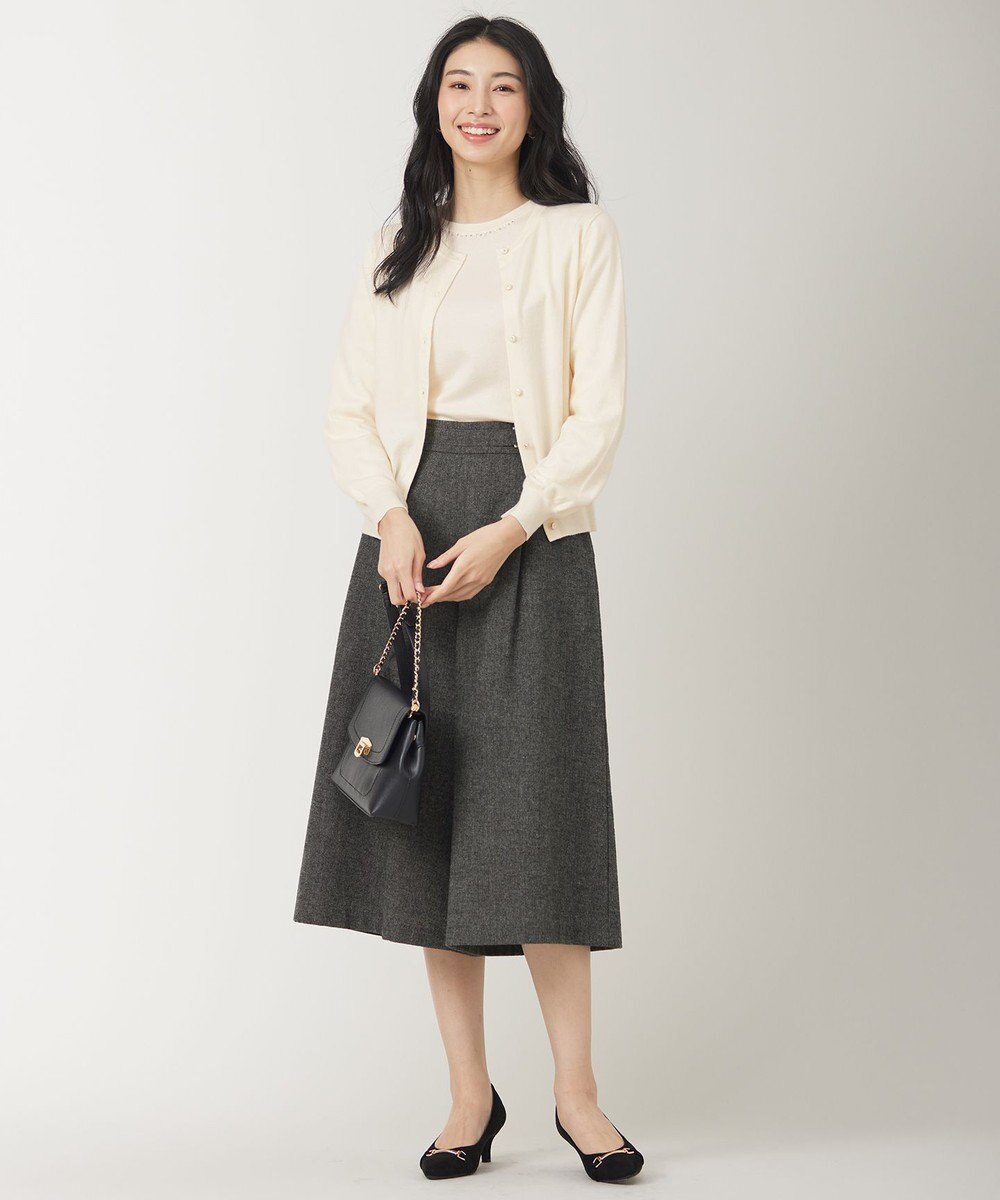 ANY SIS ホームスパンワイドクロップド パンツ 