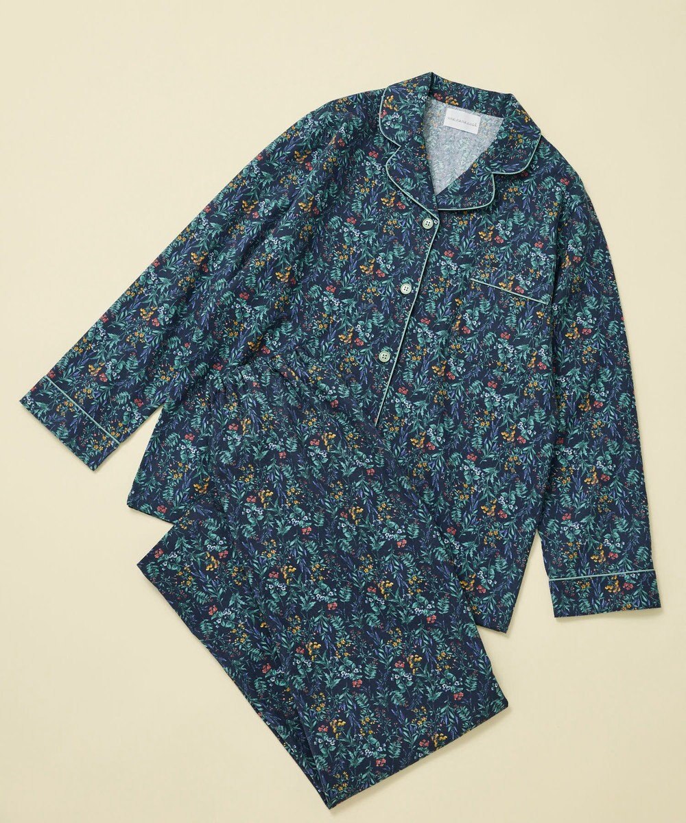 une nana cool 【綿100%】ビエラ微起毛小花柄 長袖開襟パジャマ 