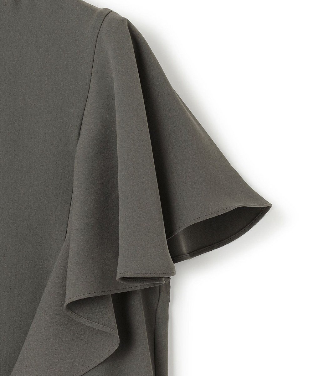 ICB 【接触冷感・UVケア・防シワ・洗える】エステルダブルクロス ラッフルスリーブワンピース 