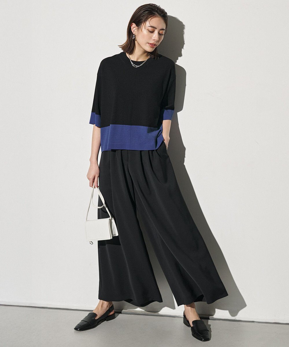 ICB VIS/NYハイゲージ バイカラーニットT 