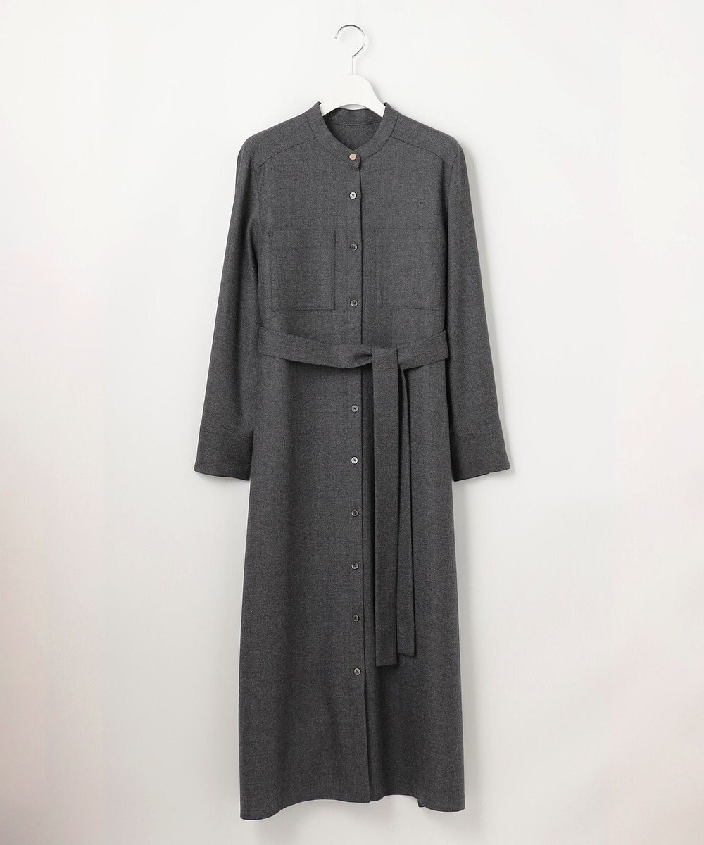 自由区 ウールジョーゼットシャツ ワンピース 