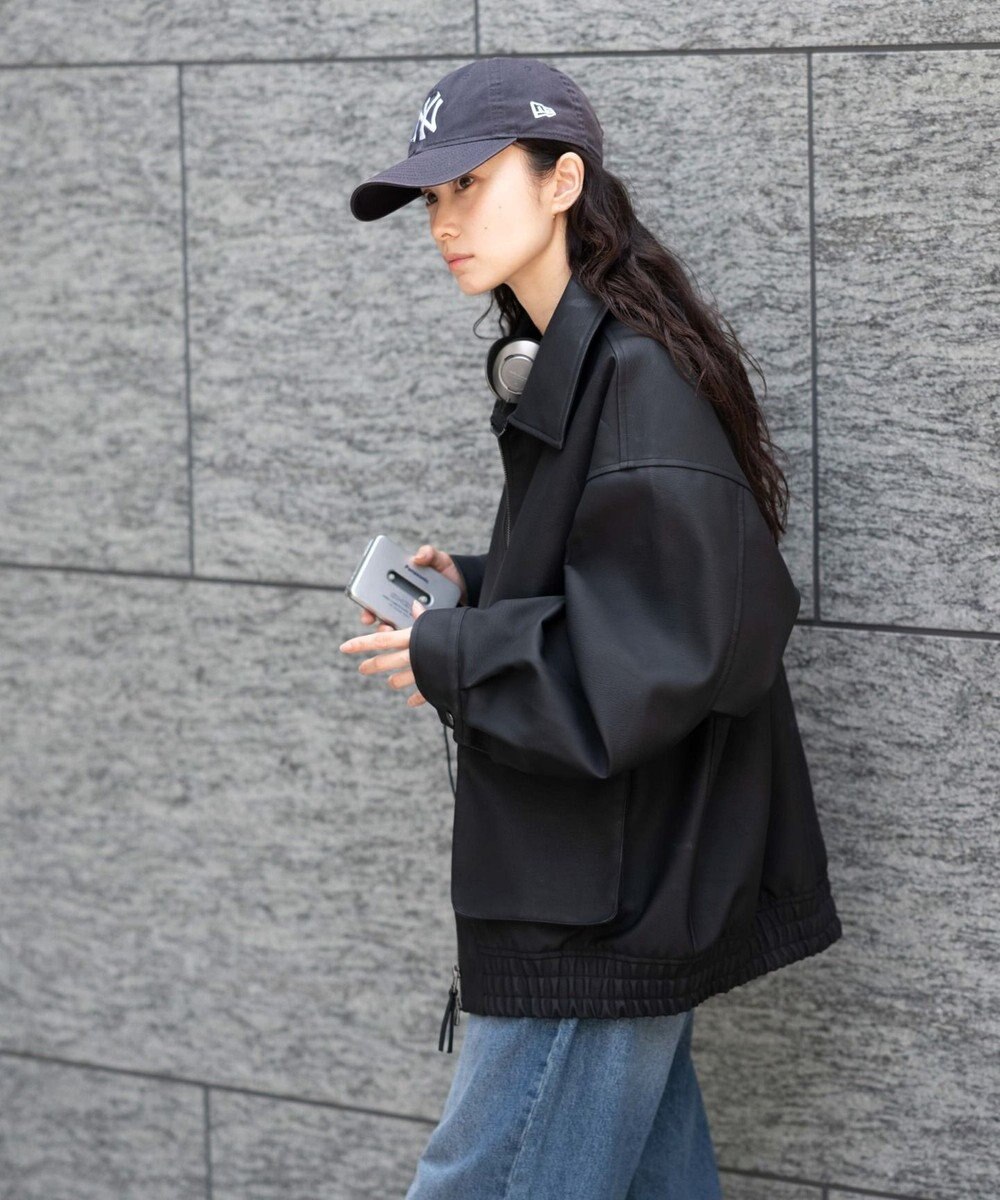 WEGO 【25年秋冬新作/ユニセックス着用ITEM/SMLサイズ展開】PUダブルZIPフライトブルゾン 