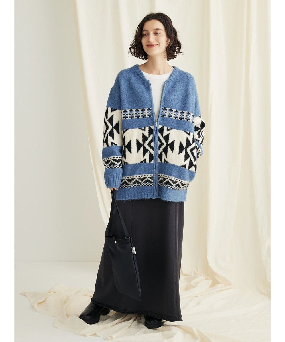 CRAFT STANDARD BOUTIQUE オルテガ柄ニットＺＩＰブルゾン 