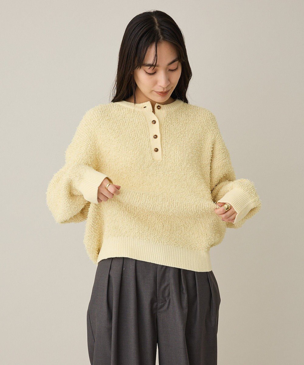 CRAFT STANDARD BOUTIQUE ネップヘンリーネックニットプルオーバー 