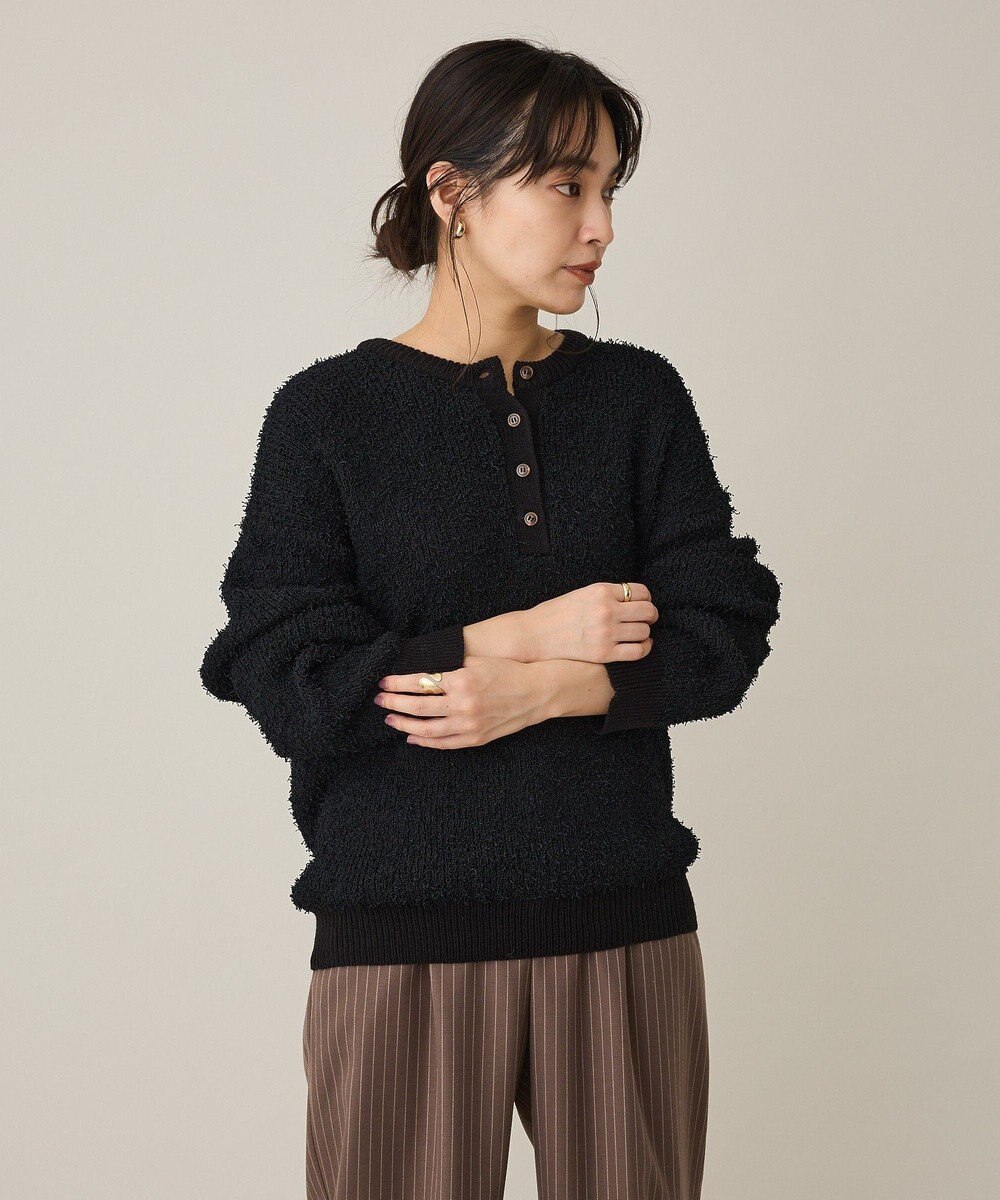 CRAFT STANDARD BOUTIQUE ネップヘンリーネックニットプルオーバー 