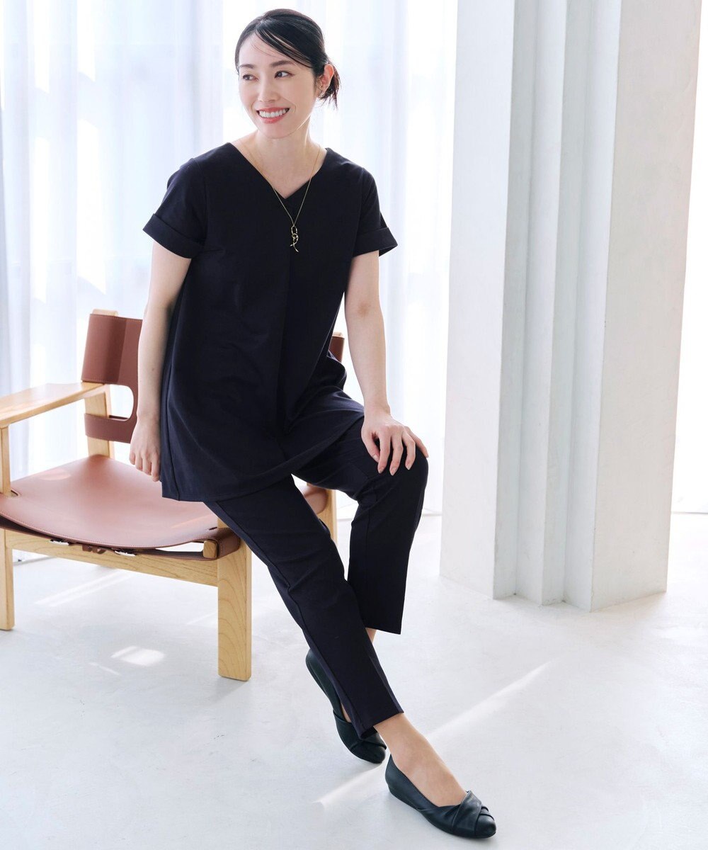 Tiaclasse 【UVカット・吸水速乾】 “きれい見え” バックフレアチュニック 