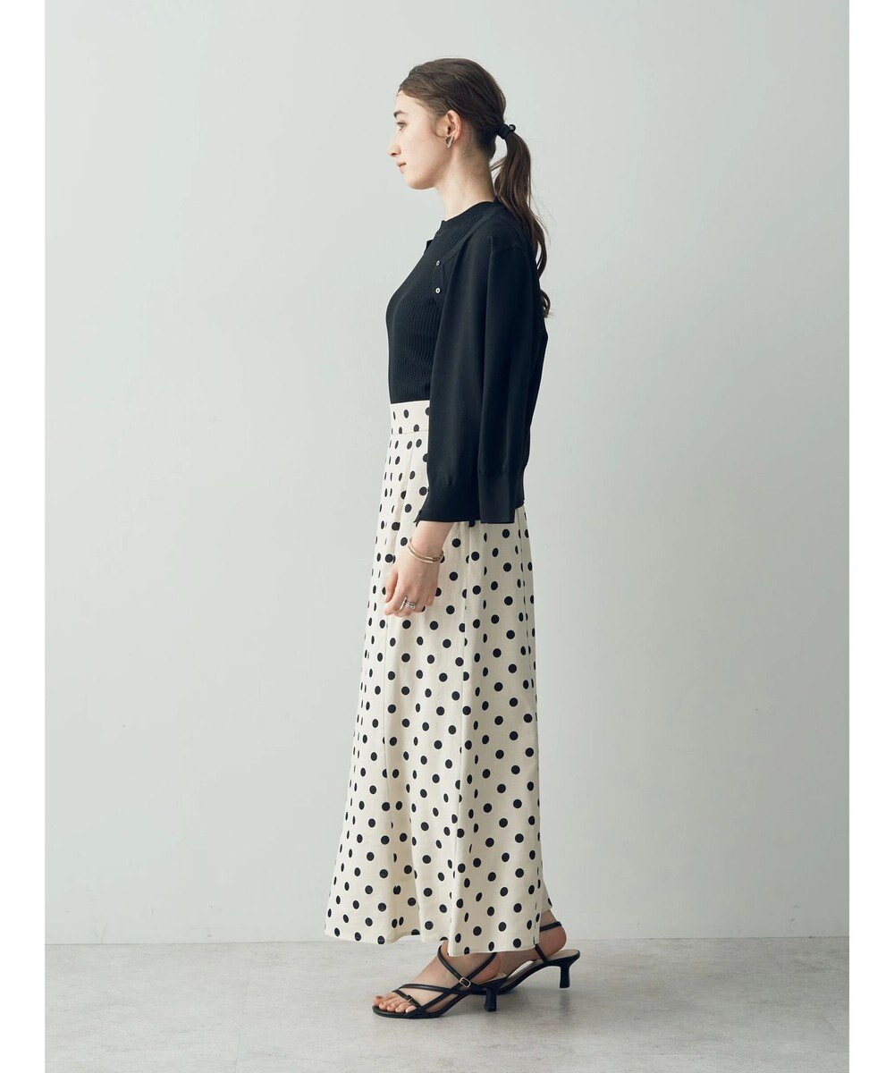 YECCA VECCA レーヨンリネンドットマーメイドスカート 