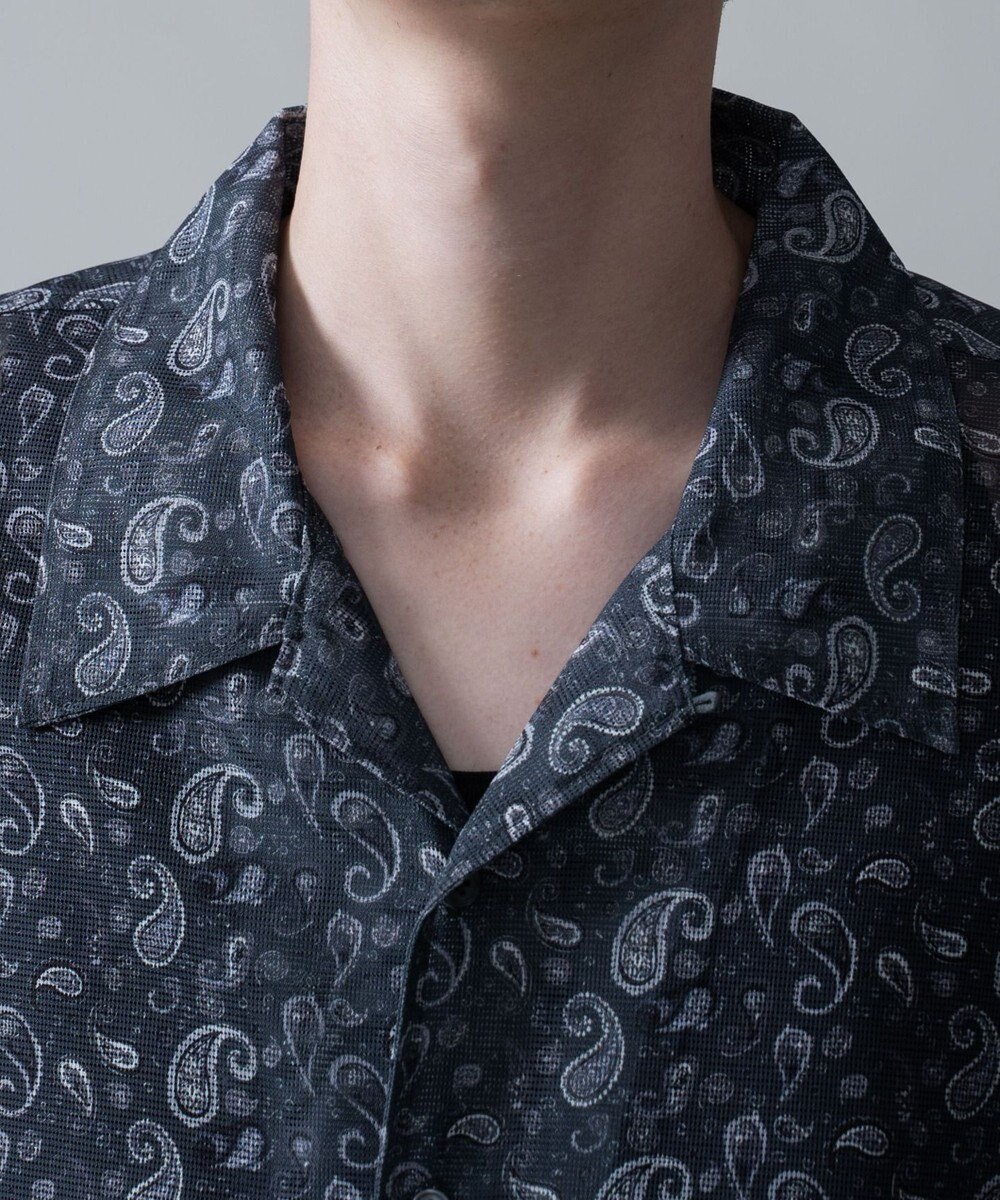 WEGO メッシュパターンオープンカラーシャツ（SS） 