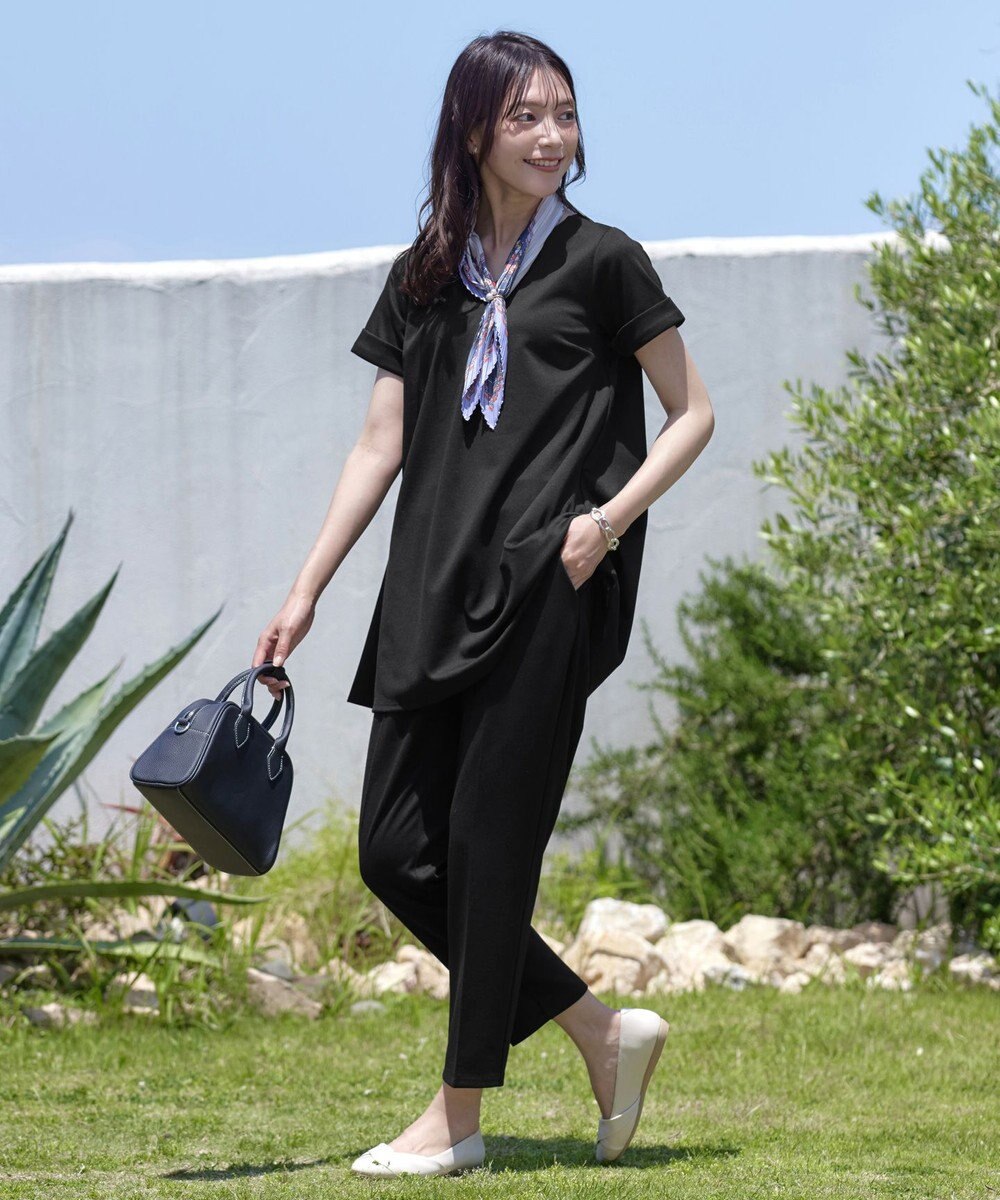 Tiaclasse 【UVカット・吸水速乾】 “きれい見え” バックフレアチュニック 