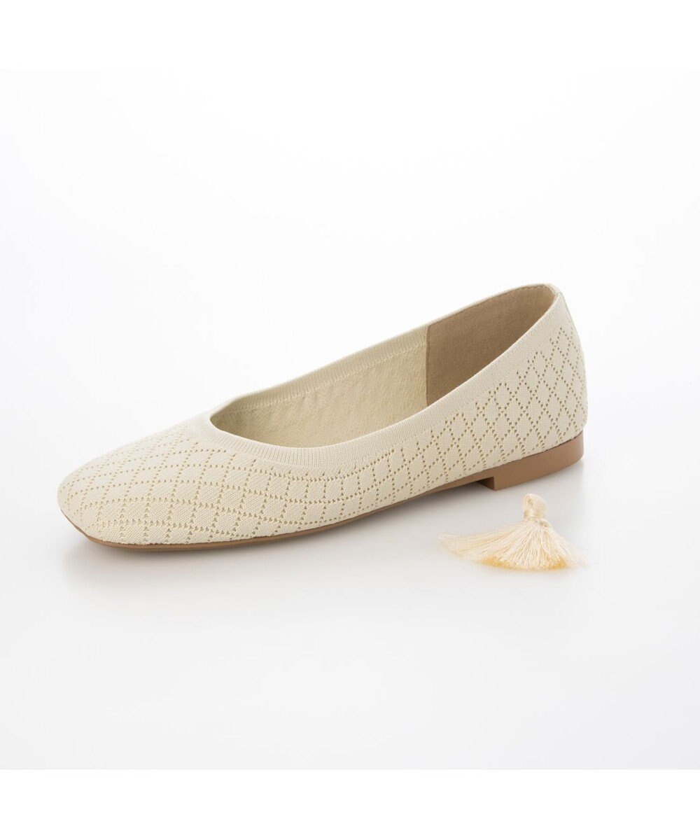 ing <ing>【サステナブル】２WAYスクエアトゥニットパンプス 