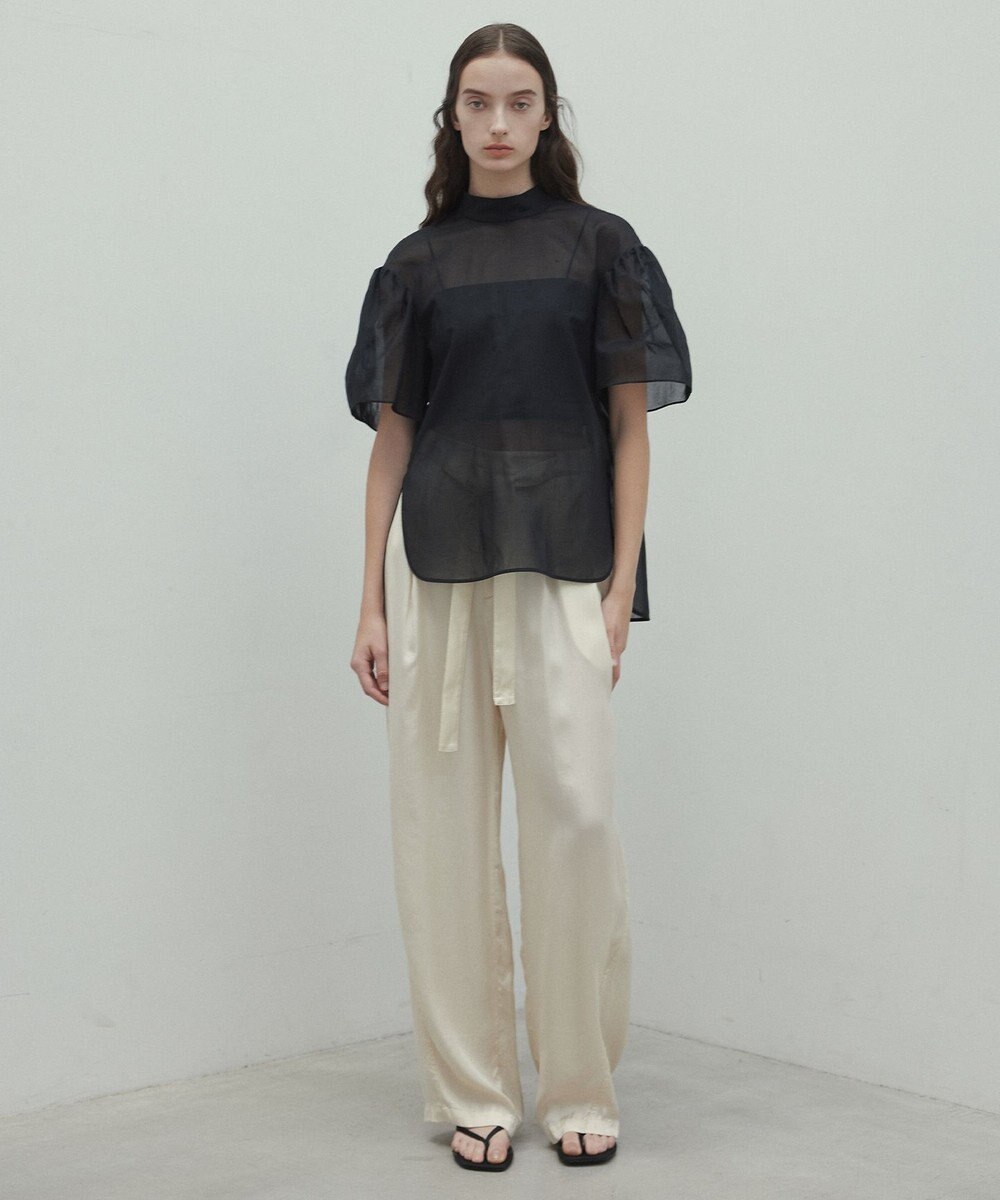 BEIGE， 【洗える・VERY 6月号掲載】PAWPAW / ウエストリボンタックワイドパンツ 