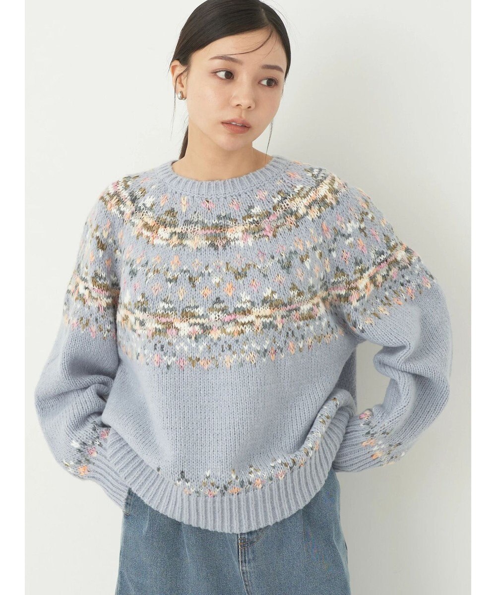 earth music&ecology スラブヤーンノルディックプルオーバー 