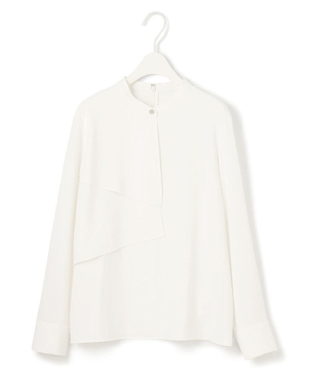 ICB L 【洗える】ストレッチジョーゼット ラッフルデザインブラウス 