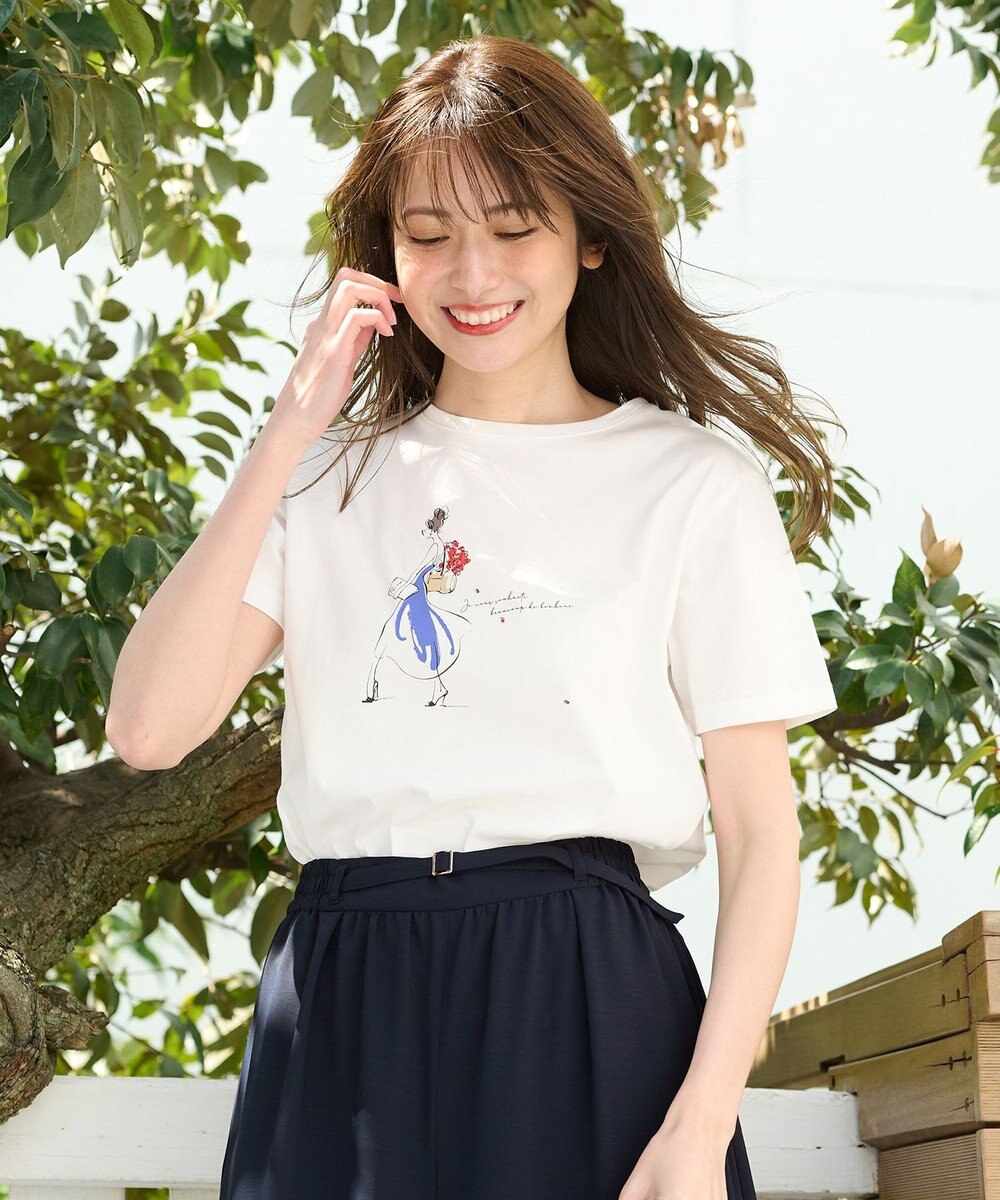 【JIJI × any SiS】イラスト Tシャツ, オフホワイト, 2