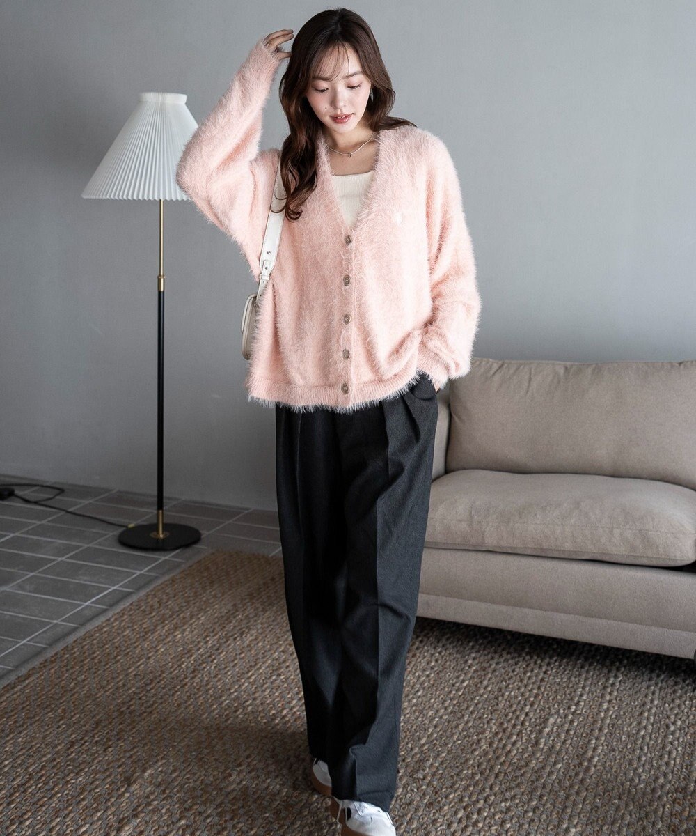 WEGO 【25年秋冬新作/WEB限定】別注USPOLOシャギーニットカーデ 