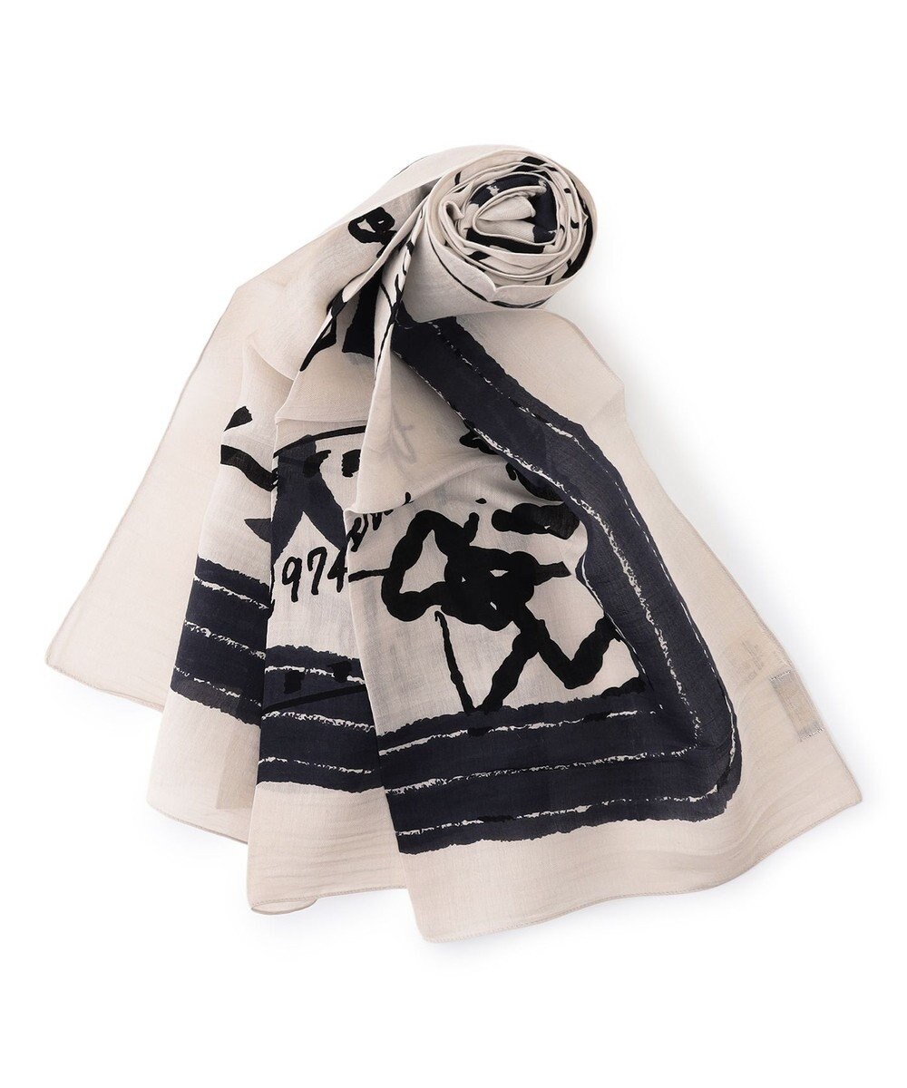 23区  manipuri インバージョンフィッシュ プリント ストール 