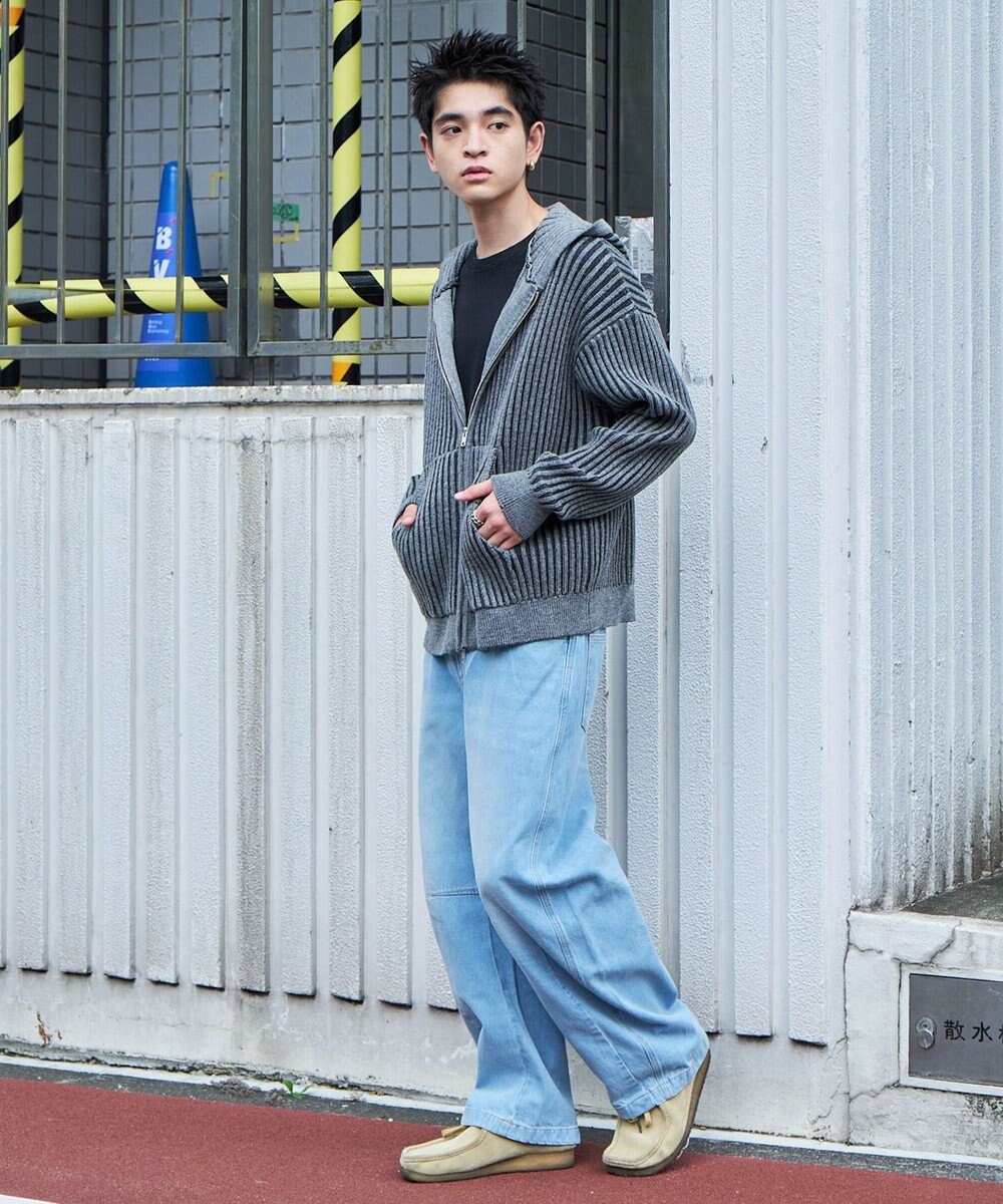 WEGO イージーバレルレッグデニムパンツ 