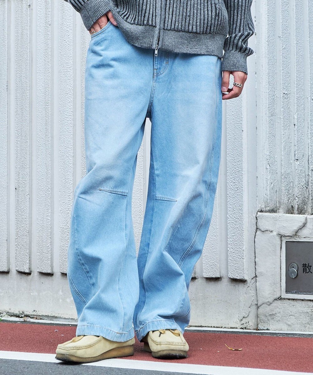 WEGO イージーバレルレッグデニムパンツ 